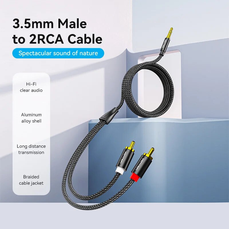 Vention RCA Cable 3.5mm to 2RC - đánh giá và giá Home Cinema Tv