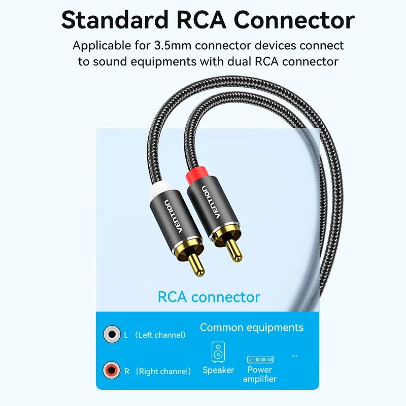 Vention RCA Cable 3.5mm to 2RC - đánh giá và giá Home Cinema Tv